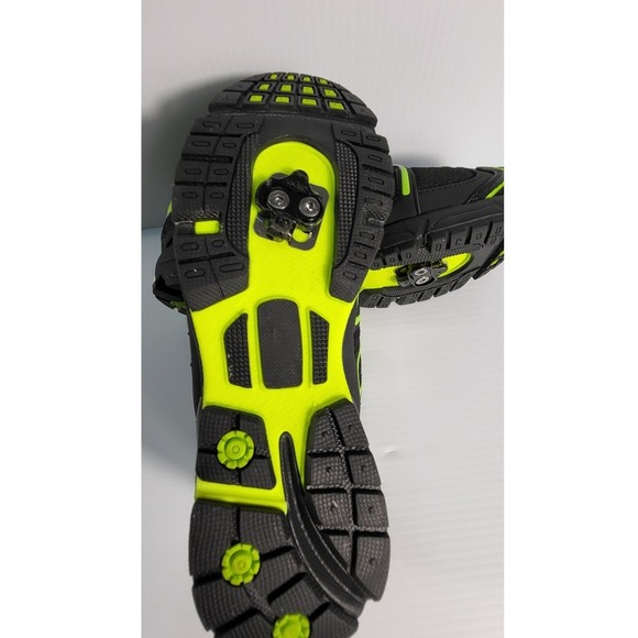 Gavin Cycling Shoes Road Bike Spin Class Compatible Cleats Black Green 42 - Picture 6 of 11